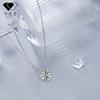 Elegant Square Pendant Necklace Women White Gold Plated Copper Chain Fashionable Office Chic Jewelry