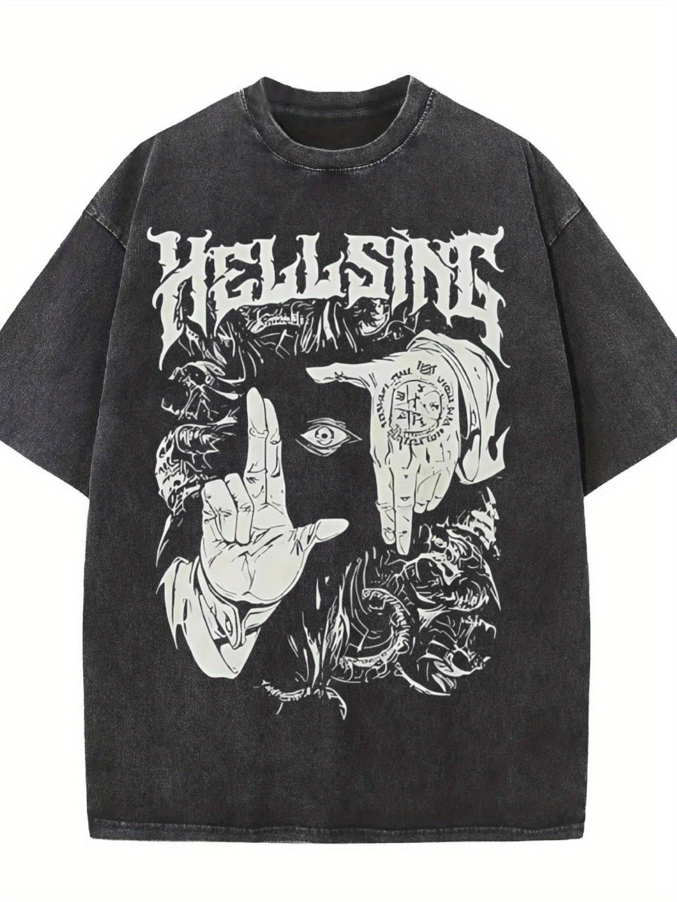 

Mens Summer Washed Black Tshirt Hirschinger Pattern Print A Unique Street Fashion Trend Style Daily Casual Wear Comfort S