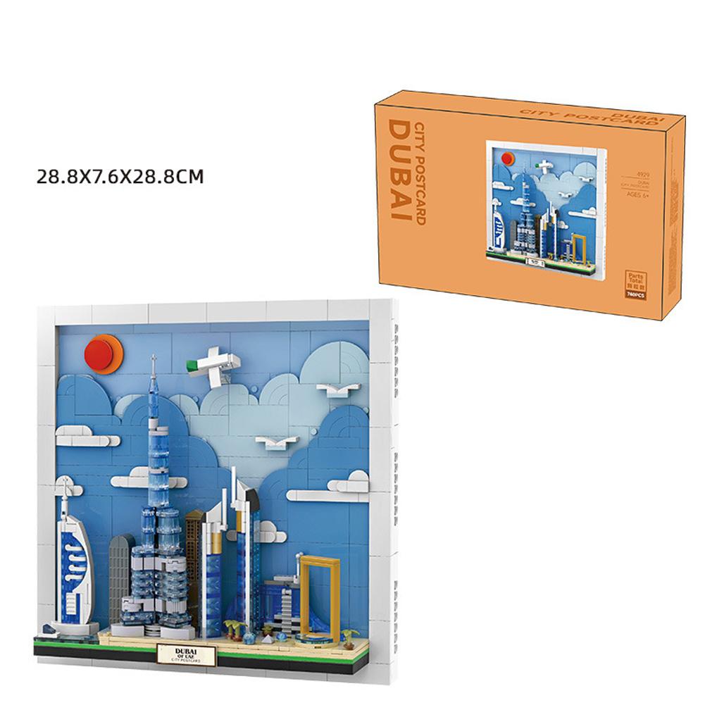 City Postcard Building Blocks City Architecture Postcard Building Bricks Toys Home Decoration Gifts For Kids Aged 6+