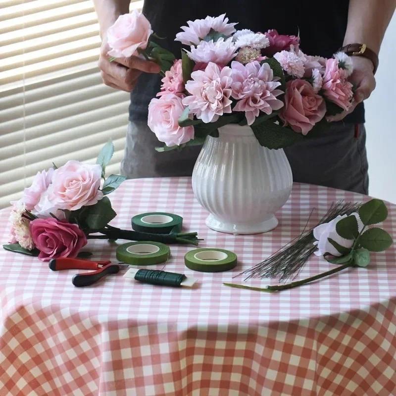 1-10rolls Bouquet Floral Stem Tapes Green Self-Adhesive Tapes Florist Flower Wrapping Tape Wedding Party DIY Decoration Supplies