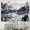 Landscape Painting Art Wall Hanging Beautiful Bohemian Tapestry Sheet Beach Towel Bedroom Room Aesthetic Decoration Home Decor