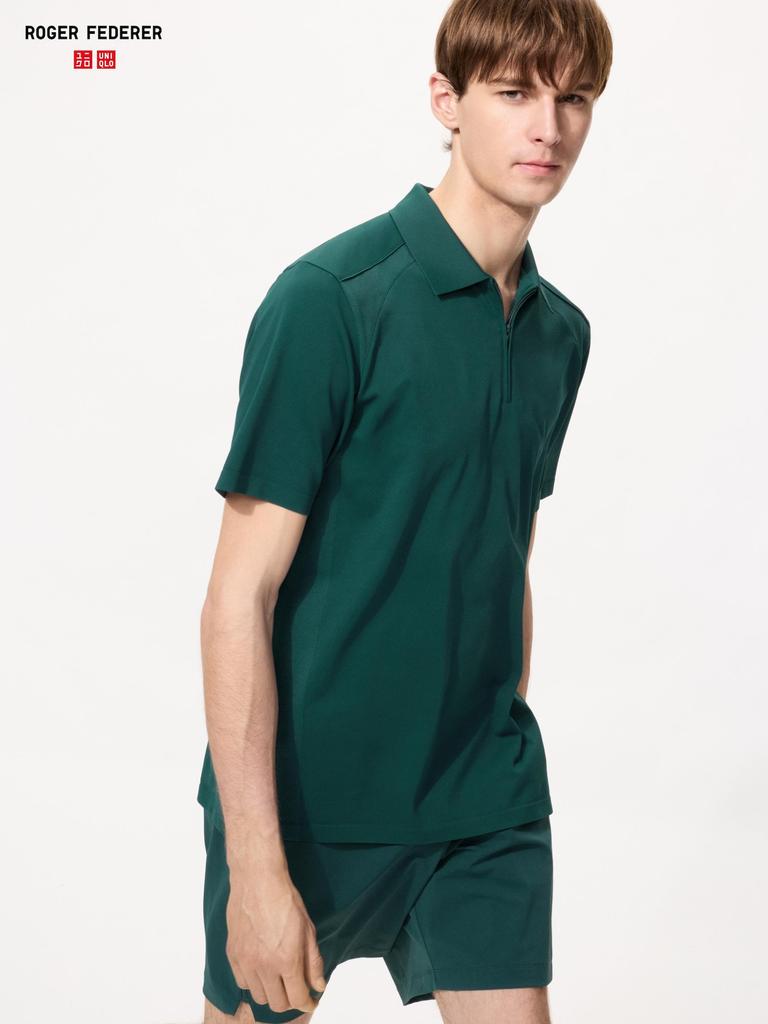 Uniqlo Japan Dry Ex Half Zip Polo Shirt