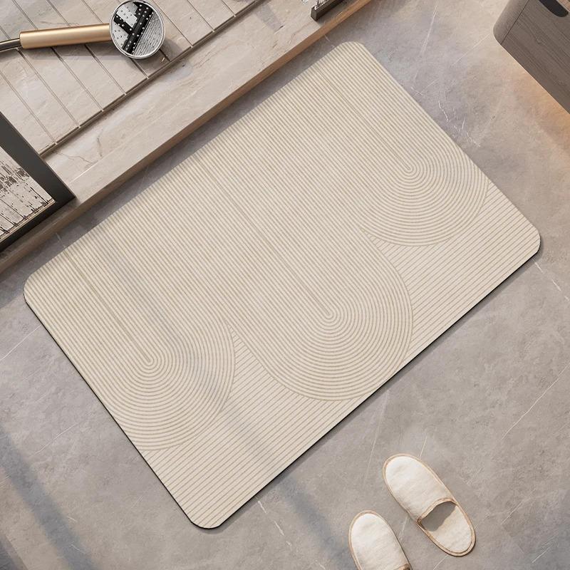 Diatomite Bath Mat Fast Dry Super Absorbent Non-Slip Floor Rug For Bathroom Shower Toilet Entryway Washable Home Decor