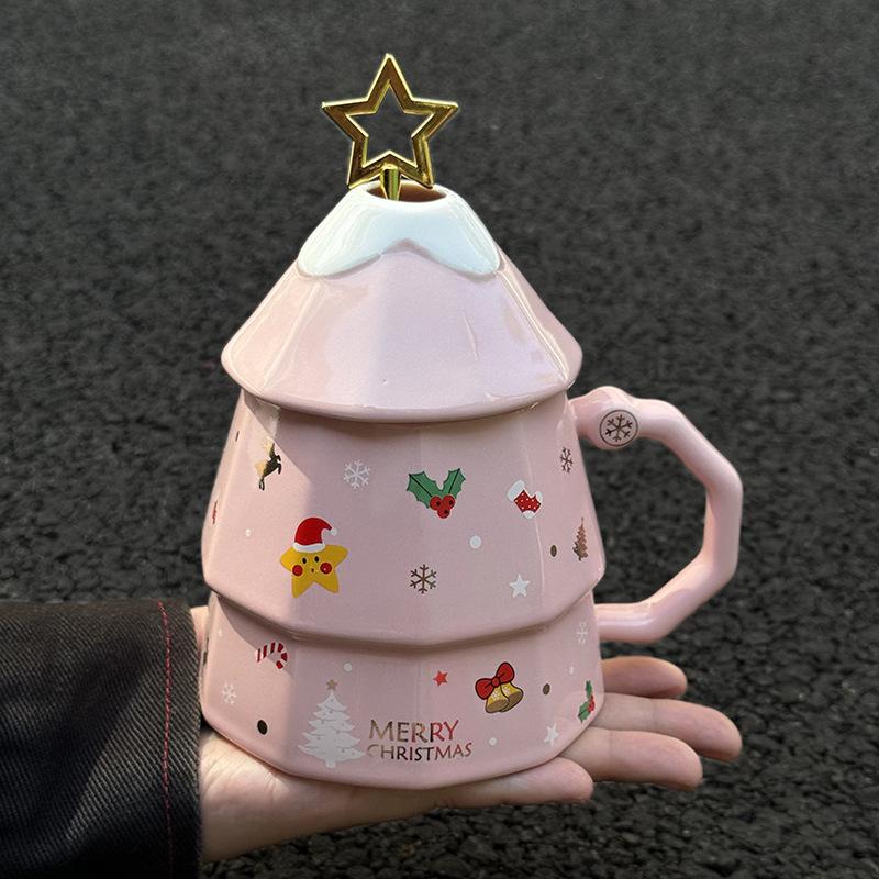 

Рождественские подарки для девочек, керамические кружки в виде рождественской елки, подарочные коробки высокого класса, практичные подарки для подруг 401-500ml