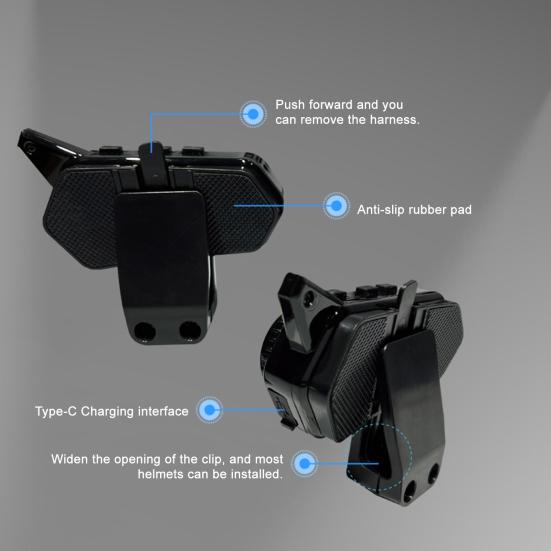 Motorcycle Helmet Headset IP67 Waterproof Noise Cancellation Rechargeable Hands-free Motorbike Bluetooth-compatible 5.0 Helmet Earphone