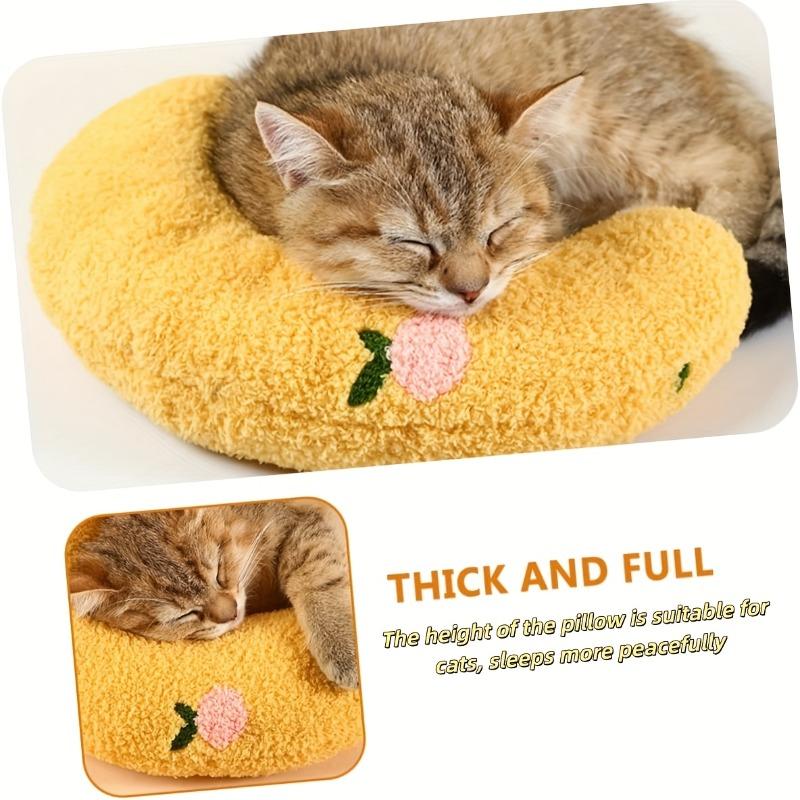 Super Soft Four-season Pet Pillow, Arched Design for Neck Support, Suitable for Small Cats and Dogs of Different Body Types.