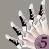 5Pairs/Lot Summer Socks Black And White Cat Glass Silk Breathable Female Socks Simple Short Socks