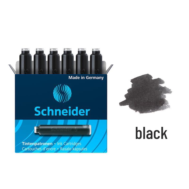 

Schneider Black 6601 Universal European Standard Fountain Pen Ink Cartridges, Pack of 6 6601 Ink Cartridge Black чёрный