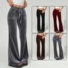 Samt-Hose mit weitem Bein, Tunnelzug und Seitentaschen in mehreren Farben