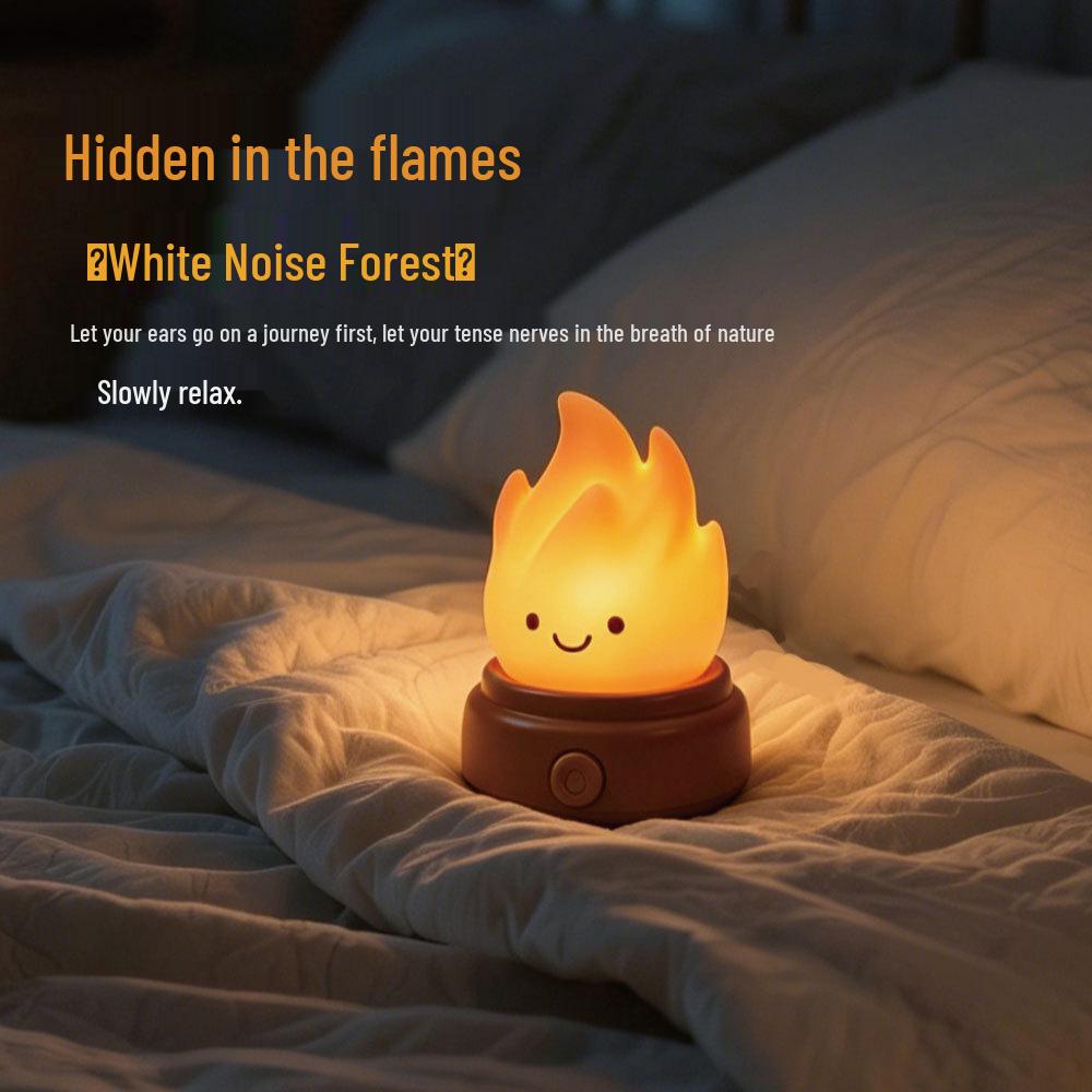 Creative USB Rechargeable Flame Night Light - Soft, Eye-Friendly Bedside Glow for Sleep and Ambiance, Ideal Birthday Gift.