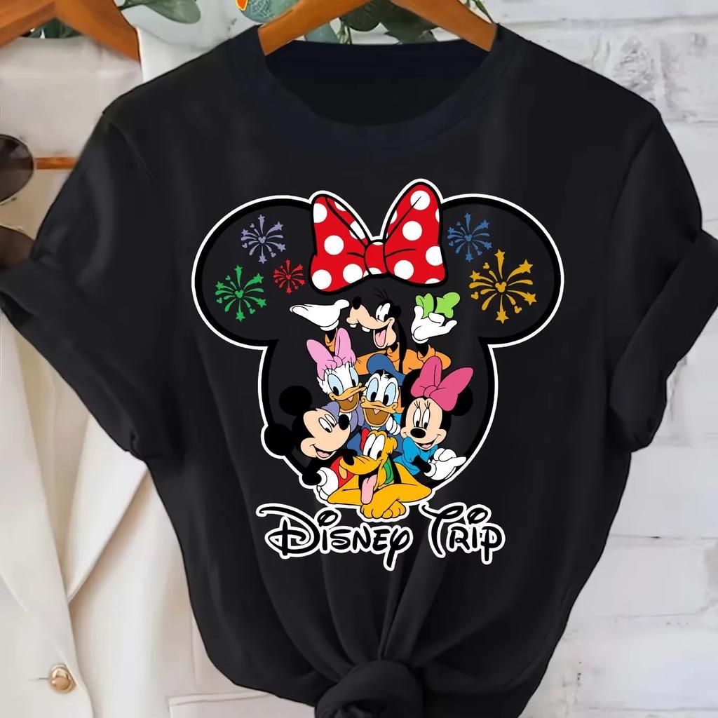 Letní chlapecké a dívčí oblečení pro rodiče a děti s potiskem kresleného vzoru Mickey Mouse 100% čistá bavlna krátký rukáv