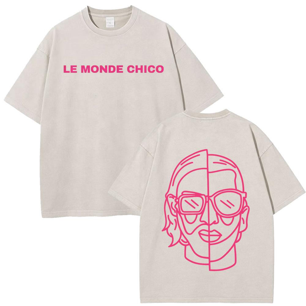 French Rapper Pnl Album Merch Graphic Tshirt Le Monde Chico Tshirt Unisex Unisex Fashion Hip Hop Oversized Vintage Washed Tshirts