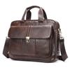 New Men's Briefcase Casual Vintage Genuine Leather Handbag Large-Capacity Business Laptop Bag Crossbody Bag