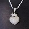 New Style Pendant with Personality and Fashion, Copper Inlaid Zircon Heart-shaped Hip-hop Pendant