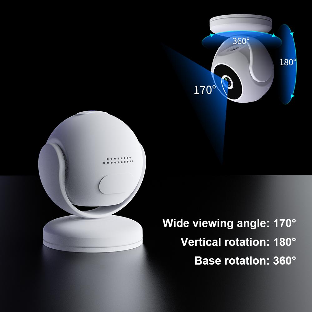 HD 170° Wide-angle Camera, 1080P Infrared Night Vision Security Surveillance, Loop Recording, Motion Detection, Video Recording Wireless WiFi Camera