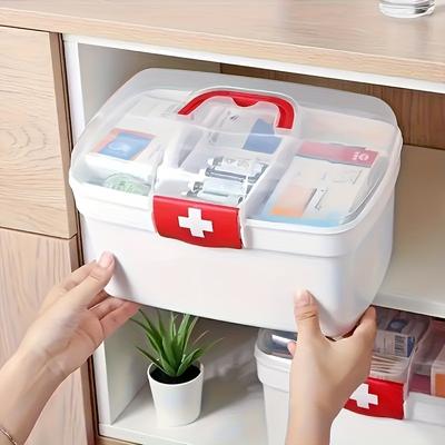 Medicine Organizer, Portable Medicine Cabinet First Aid Kit with Handle, Multi-Purpose Organizer for Family First Aid, Home