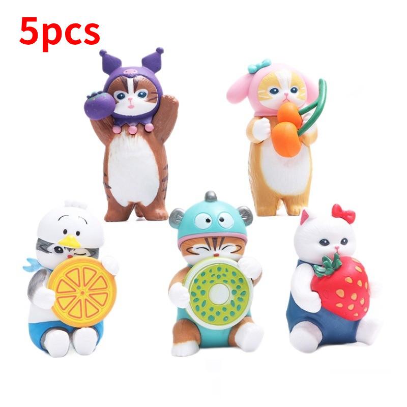 Очаровательные ПВХ Акула Кошка Фрукты Персонажи Вечеринки Для Развлечения Коллекционные Варианты Дисплея