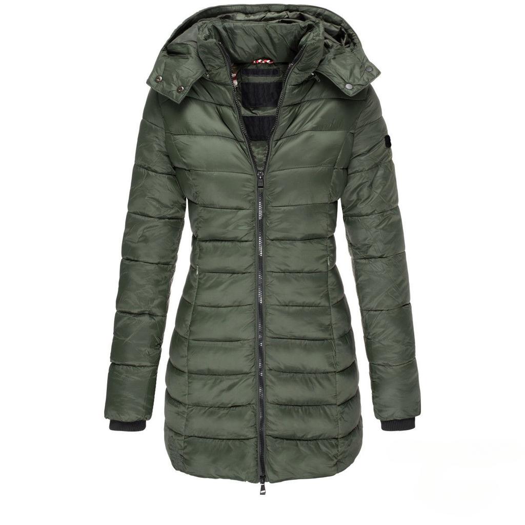 Women Medium and Long-cut Slim-fitting Cotton-padded Jackets, Warm Down Cotton-padded Clothes