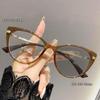 Premium Photochromic Cat Eye Blue Light Blocking Myopia Glasses with Frames and Lenses