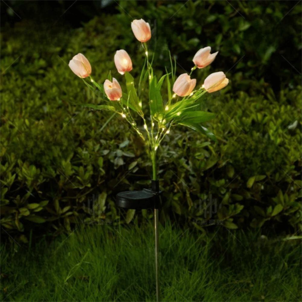 7 Head Tulip Flower Solar Garden Lights LED Lights Waterproof Design Solar Landscape Light Realistic Flower Design