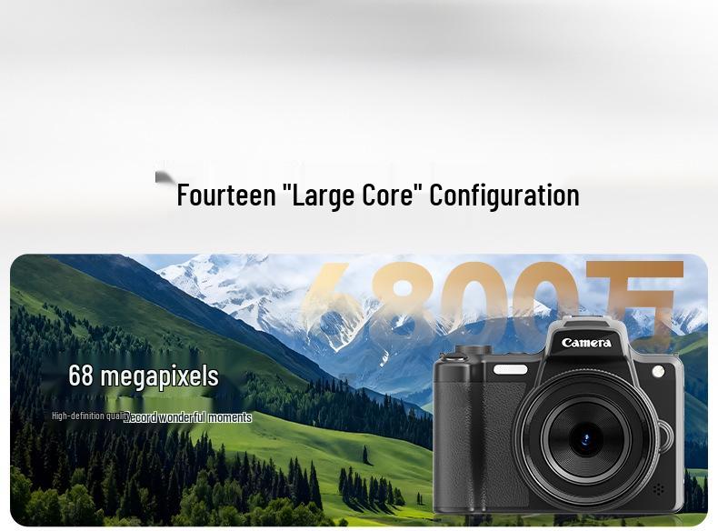 DC101 68MP Mirrorless Camera with Flip Screen and Viewfinder Knob