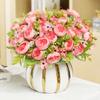 Green Aloes 2pcs Wedding Pink Peony Daisy Bouquet Artificial Flowers Simulation Chogori Peonies Silk Fake Flower Hall Decorative