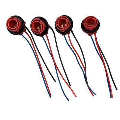 Roost Light Socket Car Bulb Socket Wire Harness Set (Bulb Socket S25 Double 1157 BAY15D 4 Pack)