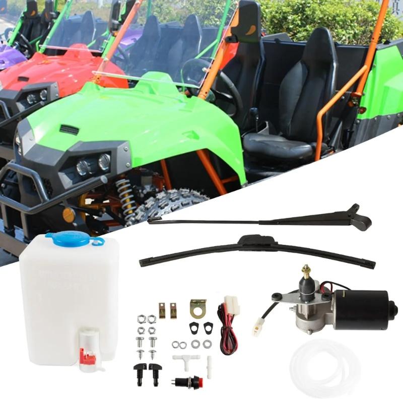 Heavy Duty 90° Wiper Assembly With Integrated Water Sprayer High Power Cleaning System for Multiple Farm Vehicle Models