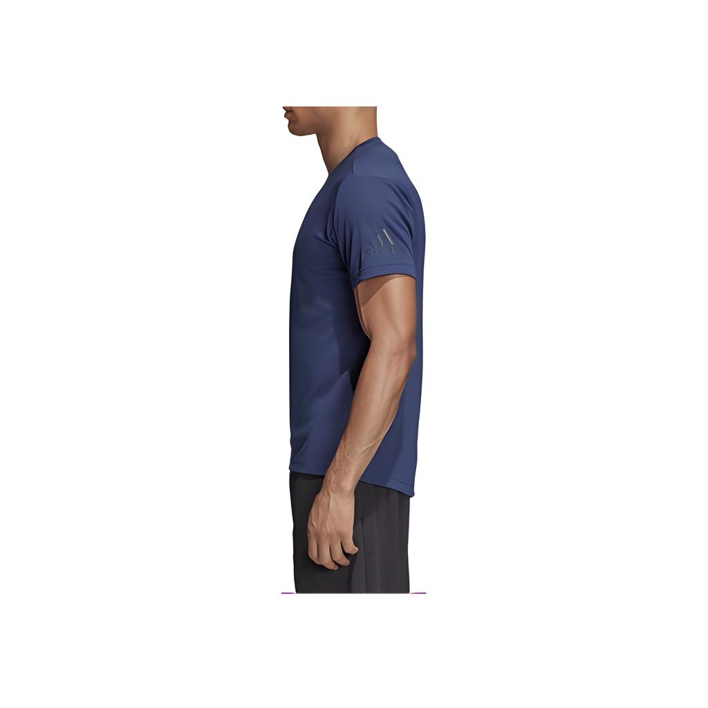 Adidas Letter Logo Print Short Sleeve T-Shirt Men Tops Blue CE0816