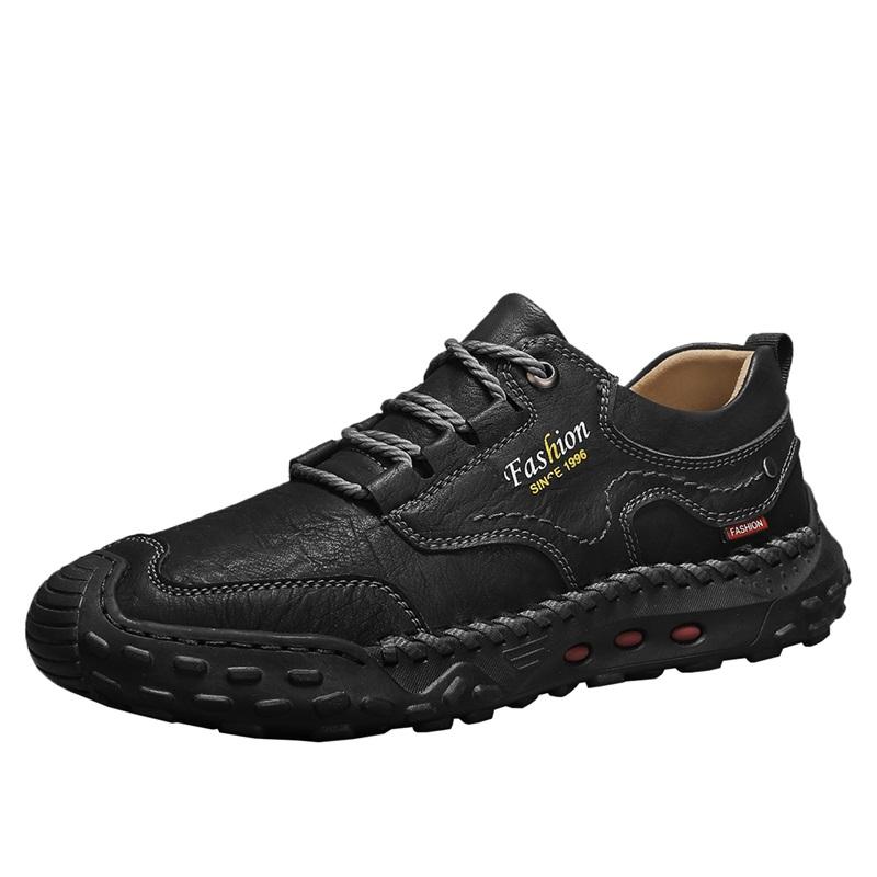 Fashion 2025 Classic Handmade Leather Men Shoes High Quality Breathable Comfy Outdoor Men Sneakers Vintage Lace-up Non-Slip Walk Shoes