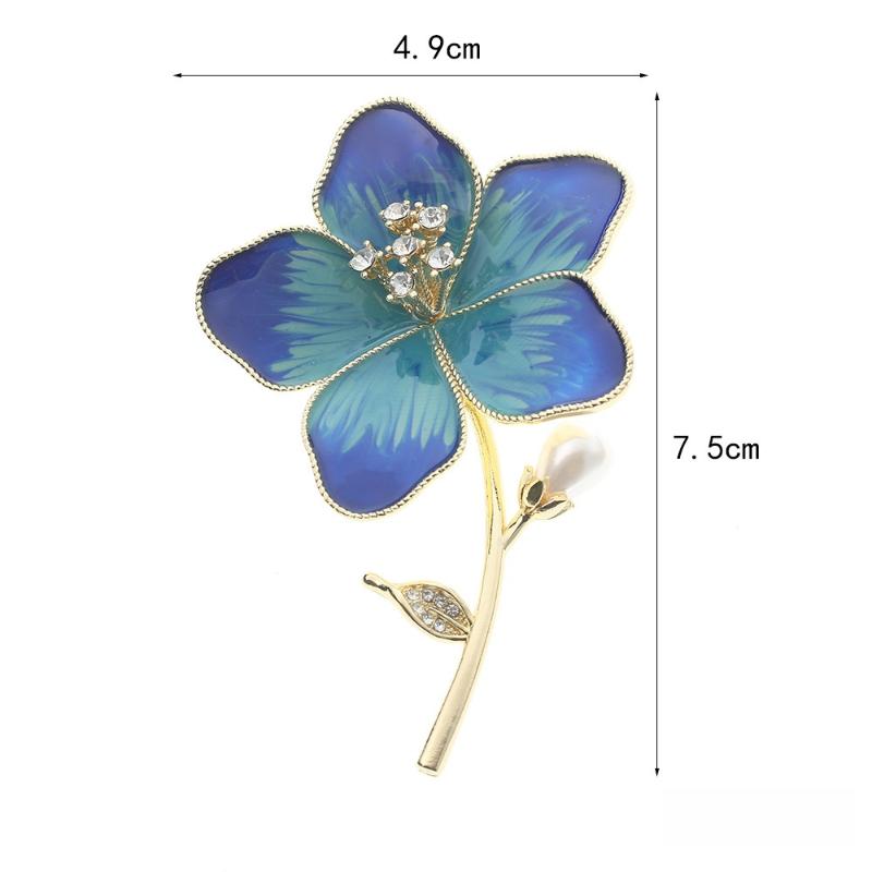 1Pcs Unisex Clover Plants Iris Flower Party Office Brooch Pins Pretty Enamel Flower Brooches For Women Gifts