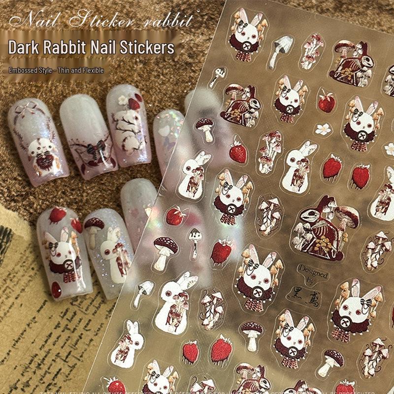 

Gothic Dark Rabbit 3D Nail Stickers for Spicy Girls