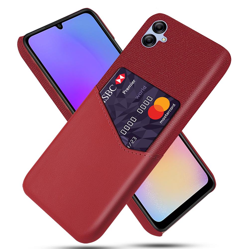 For Samsung Galaxy A05 4G Case Slim-Fit Cloth+PU+PC Phone Protector with Card Slot