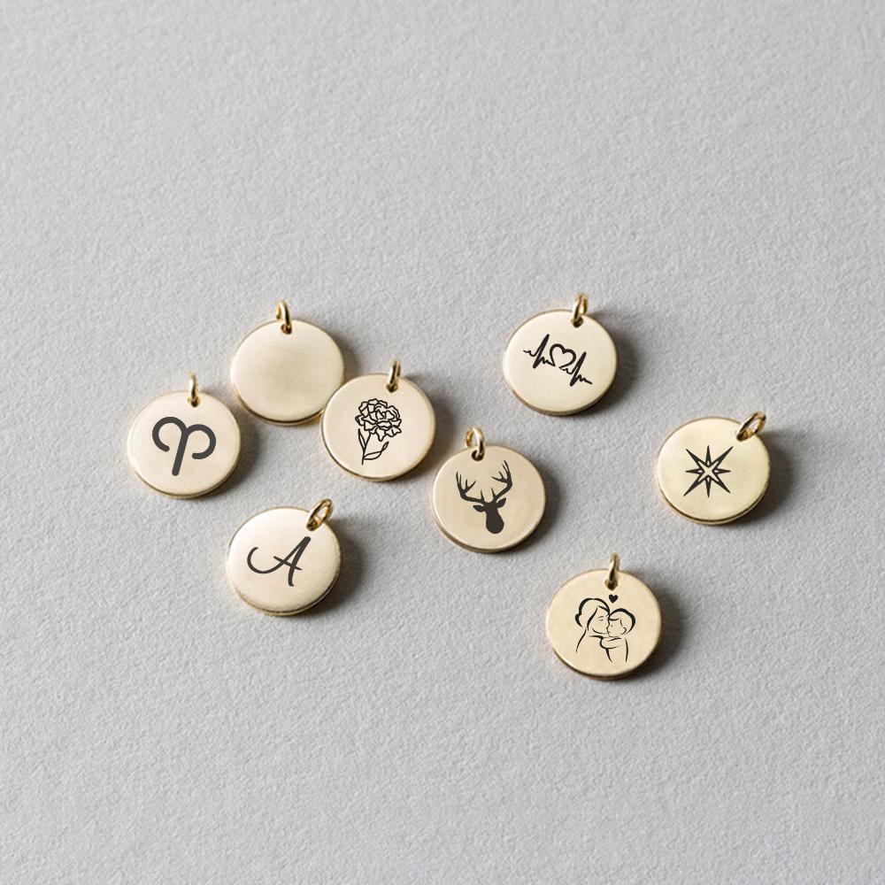 Stainless Steel Bulk Items Jewelry Findings Gold Necklace Personalized Custom Charms Pendant Making Supplies Designer Charms