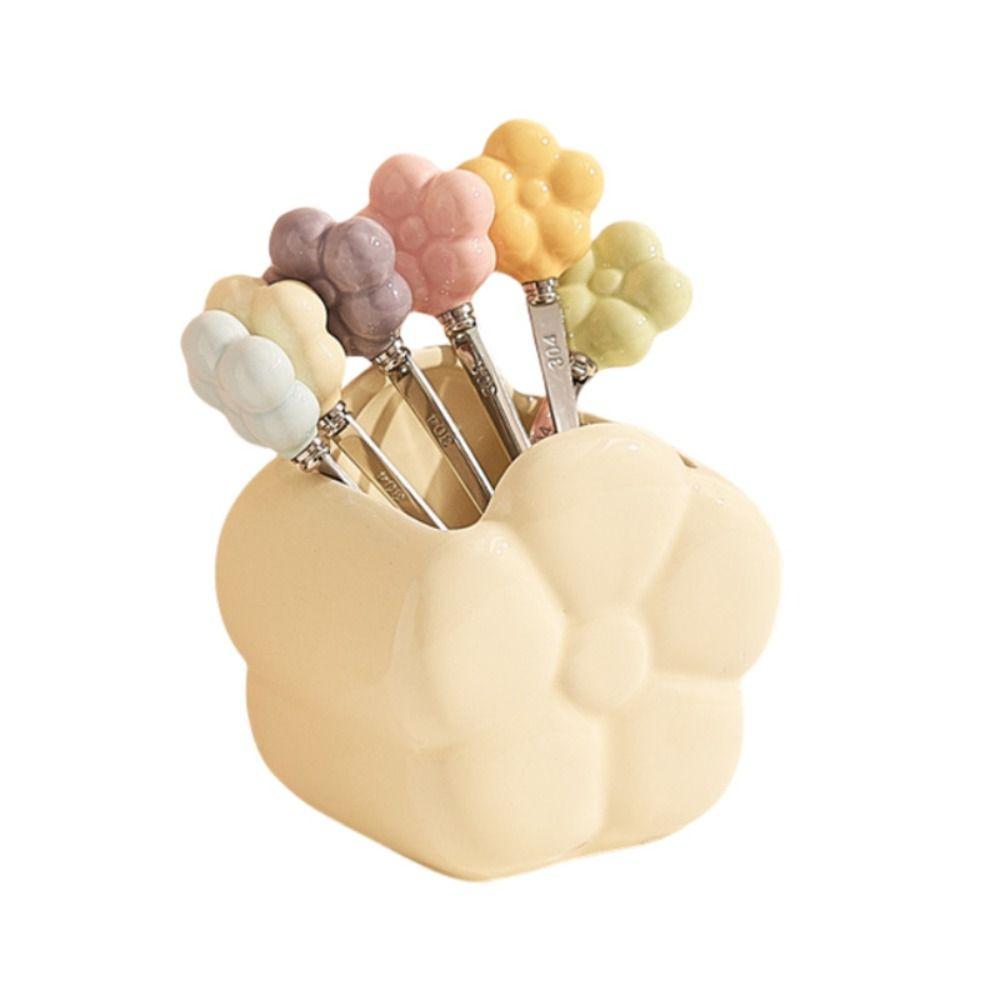 Creative Flower Fruit Fork Set Cartoon Fruit Stick Set  Kitchen Supplies