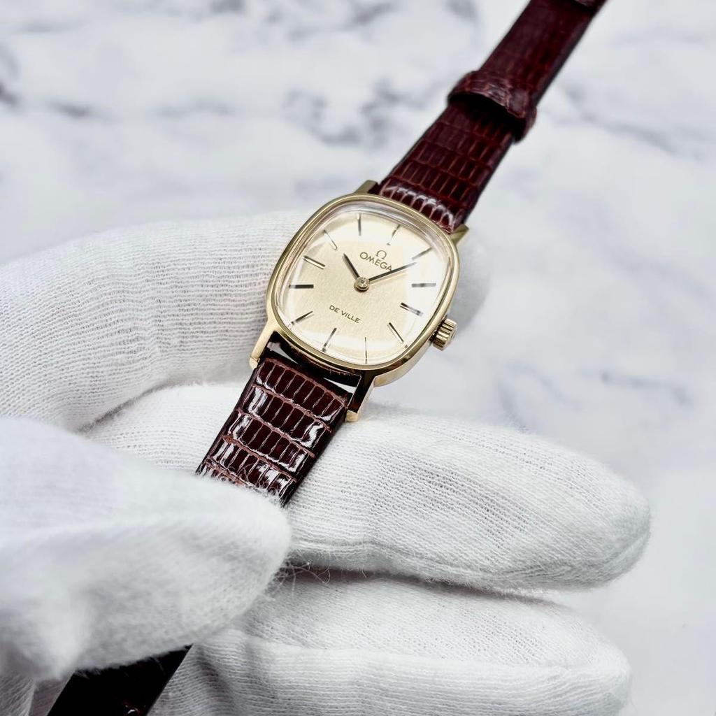 Used [Beautiful] Omega De Ville Manual winding 511.0509 New high quality Lizard genuine leather installed Working item