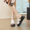 Fashion 7CM New Cow Genuine Leather Synthetic High Brand Sandal Shoes Platform Wedge Women Slippers Ladies Summer Peep Toe Fashion