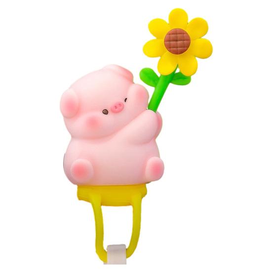 Cartoon Windmill Car Decoration with Soft Doll Cute Rotary Ornament for Dashboard Handlebar & Vent Solar/Manual Spin Fun Summer Gift for Car Bike