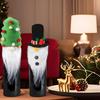 Christmas Wine Bottle Decoration Set, 3D Wine Bottle Decorative Hat, Decorative Santa Hat with Plush Whiskers, Perfect Table Decoration