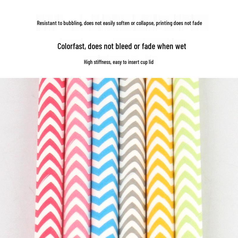 Corrugated Biodegradable Colored Paper Straws - Eco-Friendly, Food Grade, Perfect for Beverages, Juice, or Tea Bars