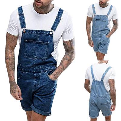 men's bib overall shorts