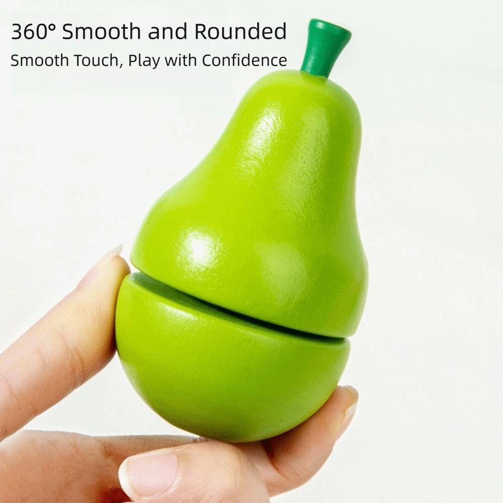 Wooden Wooden Pretend Toy Simulation Cutting Fruit Vegetable Set Fruit Cutting Toy  Children Play