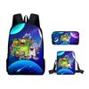 My Singing Monsters Backpack Set 3-in-1 Cartoon School Bag for Kids Boys Girls with Pencil Case and Crossbody Bag