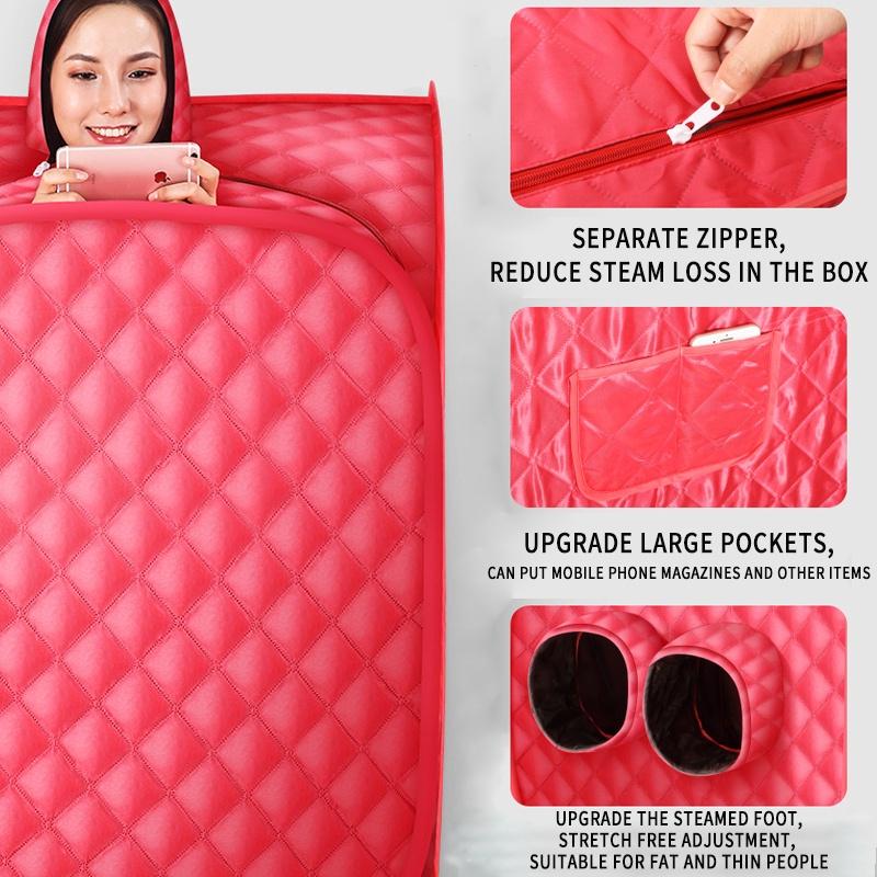 

2 л Паровая сауна Портативная спа-комната Домашняя Полезная Для похудения всего тела Складная Детокс-терапия Паровая Складная Сауна Кабина Сауна double red