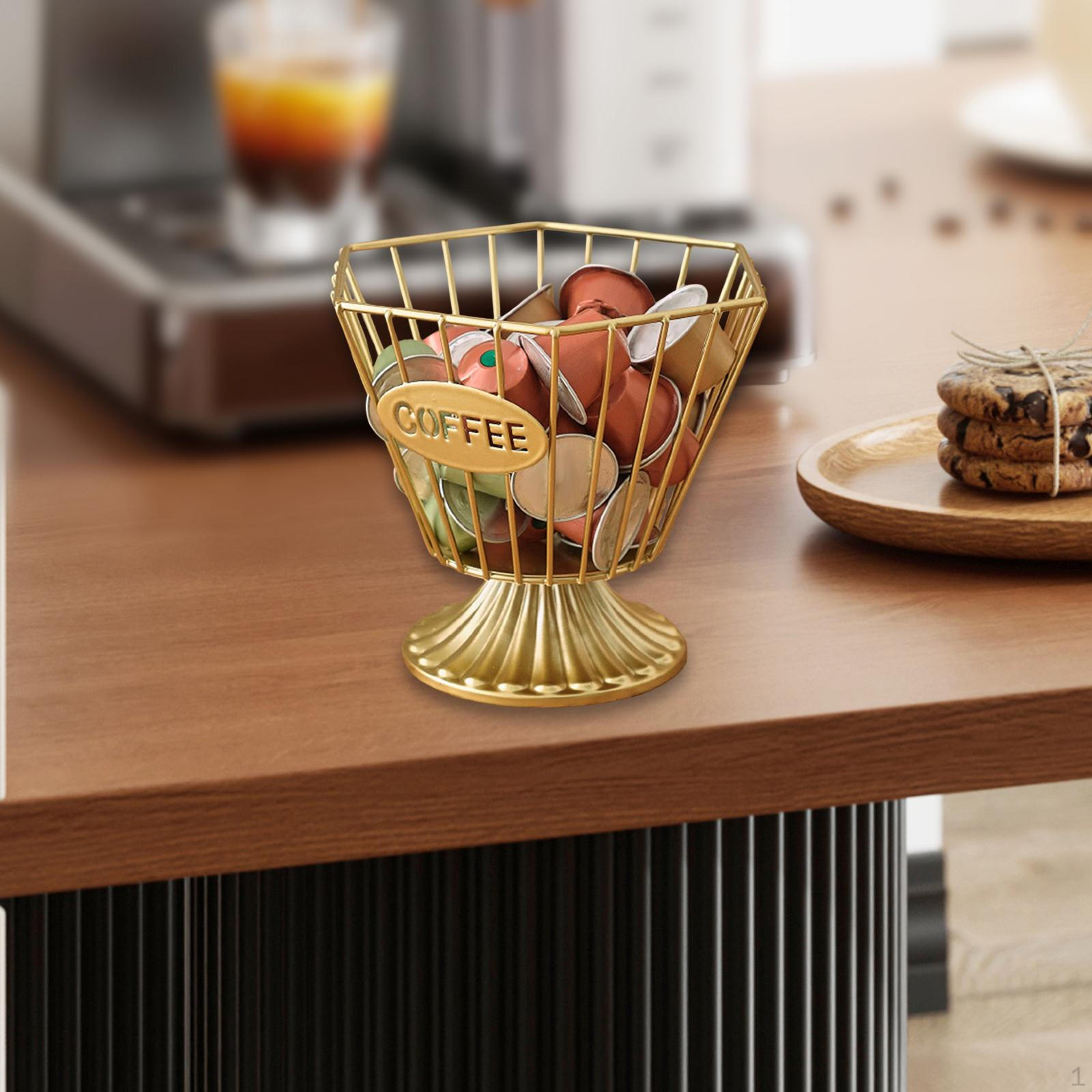 

Держатель капсул для хранения стакана для кофе Многофункциональный кухонный органайзер для капсул золотой