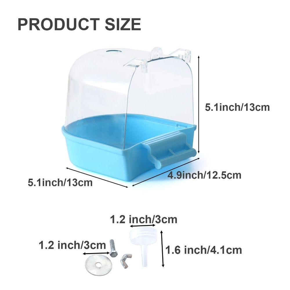 Hanging Bird Bath for Cage Transparent Shower Box Parrot Shower Perch