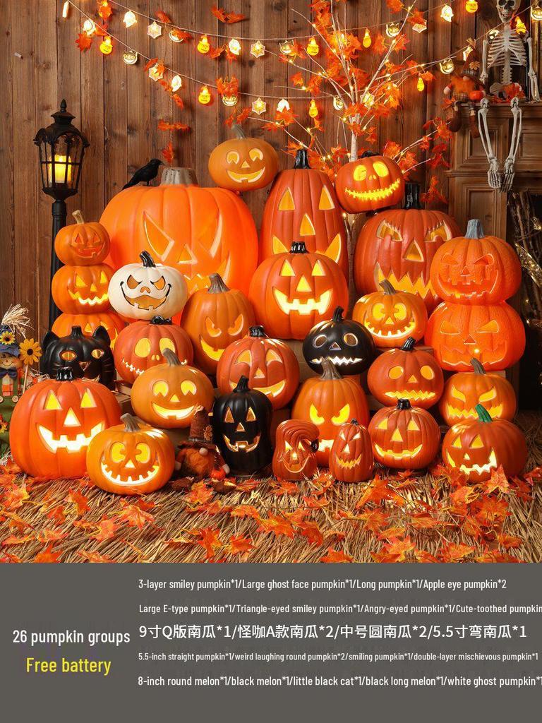 Luminous Halloween Pumpkin Lantern Decoration - Large Outdoor Display for Shopping Malls and Events