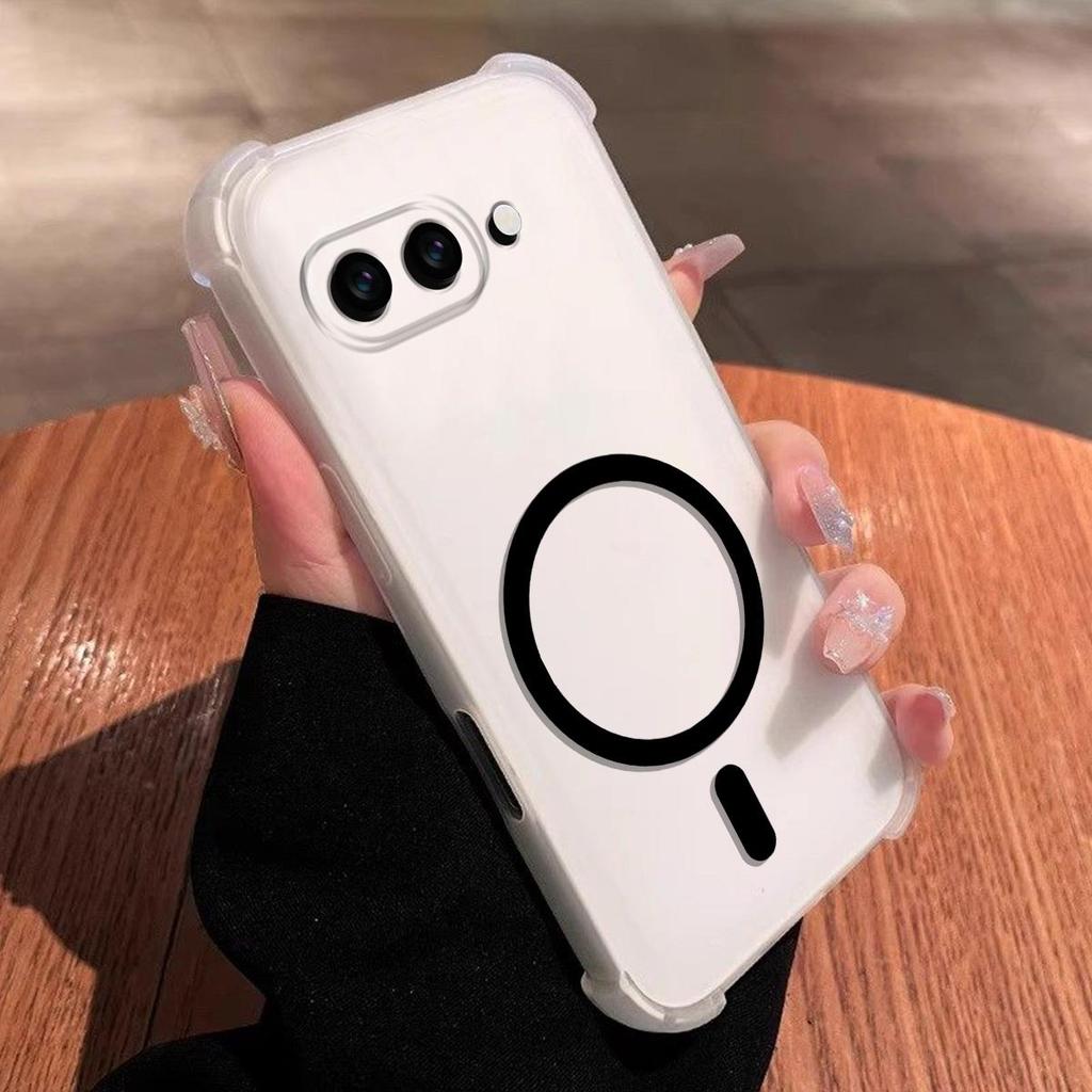 Case for Google Pixel 9A Cute Airbag Corner Pastel Matte Magnetic Casing Semi Shockproof Phone Cover