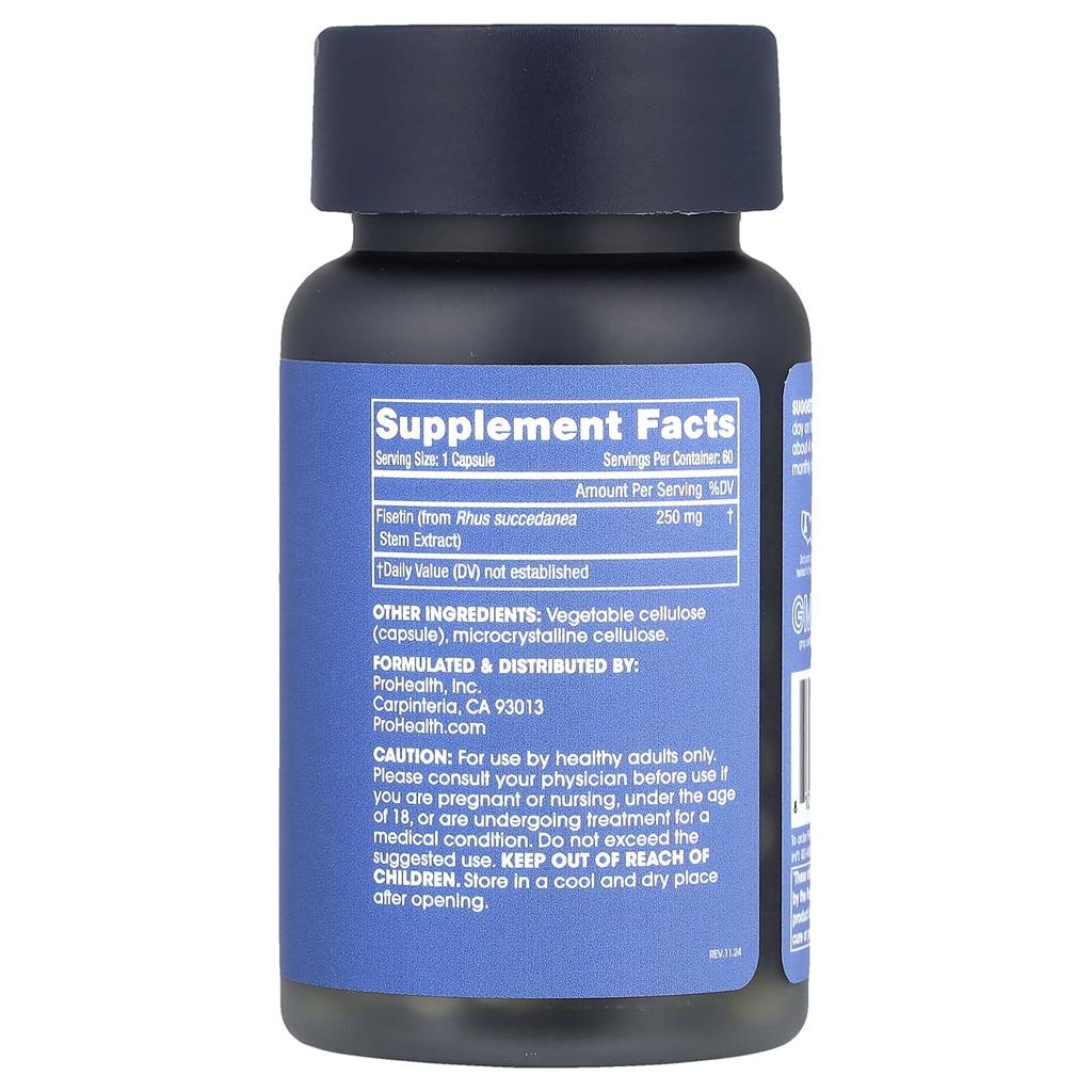 ProHealth Longevity, Pure Fisetin, 60 Capsules (250mg per capsule)