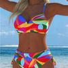 1011 Costume da bagno bikini due pezzi stampato europeo e americano serie floreale sexy da spiaggia